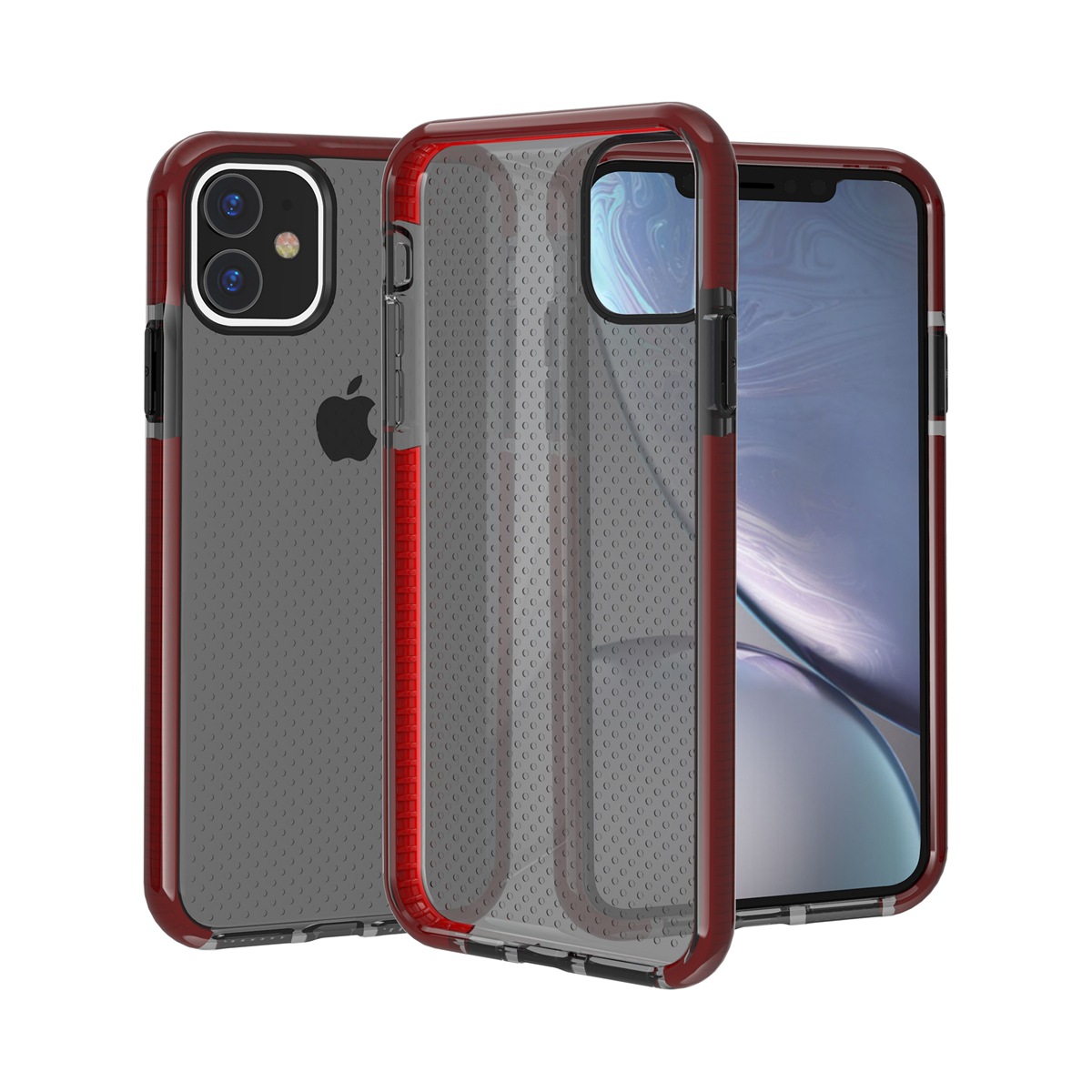 iPHONE 11 Pro (5.8in) Mesh Armor Hybrid Case (Red)